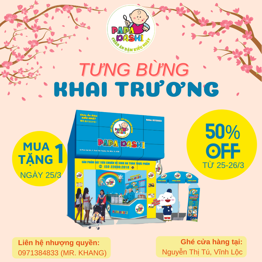 TƯNG BỪNG KHAI TRƯƠNG PAPA DASHI VĨNH LỘC