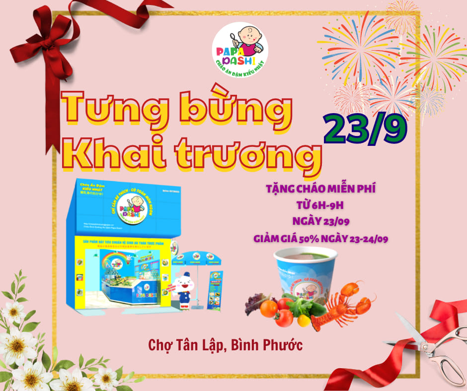 TƯNG BỪNG KHAI TRƯƠNG CỬA HÀNG PAPA DASHI BÌNH PHƯỚC